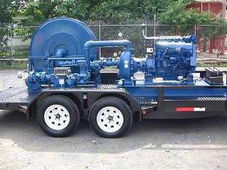 Trailer-mounted pump and metering skid built by Temco